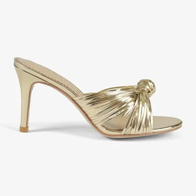Wolf & Badger Women's Marly Gold Vegan Mirror Patent Leather Open Toe Mule | 8 Uk | Allegra James