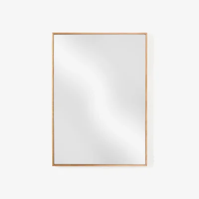 Westwing Square Wall Mirror Avery with Oak Wood Frame