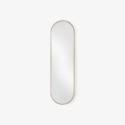 Westwing Oval Full-Length Wall Mirror Avery with Oak Wood Frame