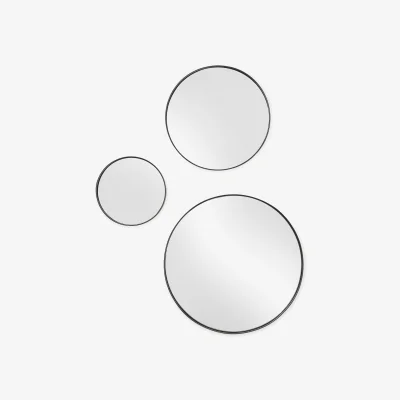 Westwing Round Wall Mirror Set Lacie, Set of 3