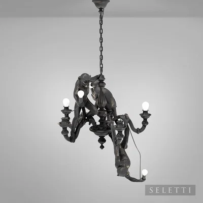 Amara Seletti - Monkey Chandelier Ceiling Light - Black