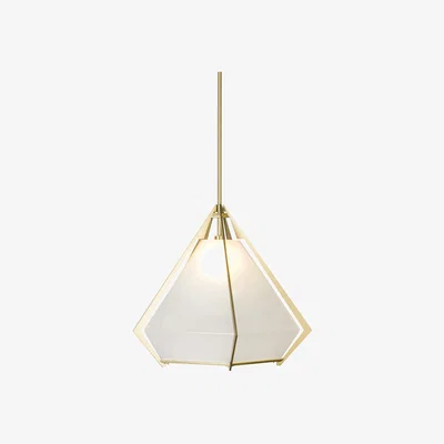 Amara Gabriel Scott - Harlow Pendant - White/Satin Brass - Extra Large