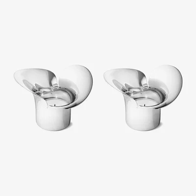 Amara Georg Jensen - Bloom Botanica Stainless Steel Tea Light - Set of 2