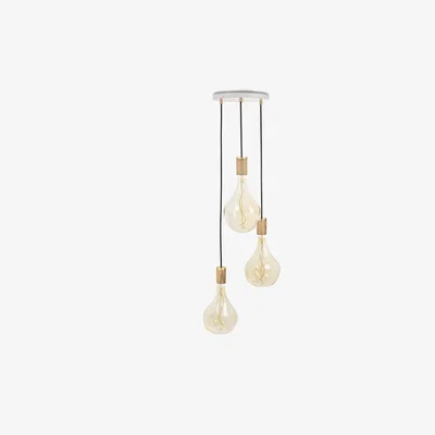 Amara Tala - Triple Pendant White with Voronoi II - Oak