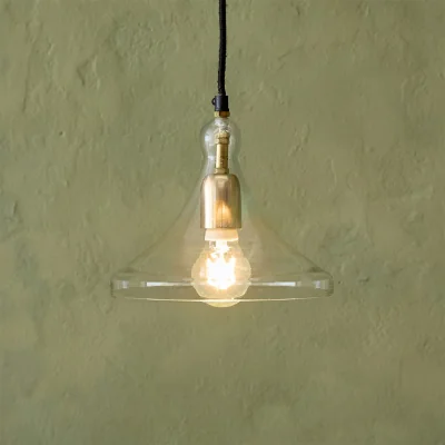 Atkin & Thyme Daphne Glass Pendant Light - Brass
