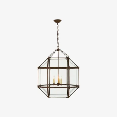 Andrew Martin Morris Pendant Antique Zinc, Pendant Light, Large - Andrew Martin