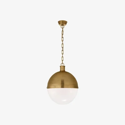 Andrew Martin Hicks Pendant Brass, Pendant Light, Extra Large, Hand-Rubbed Antique Brass - Andrew Martin