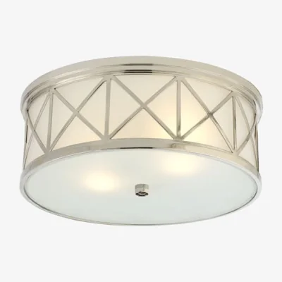 Andrew Martin Montpelier Flush Nickel, Ceiling Light, Large, Polished Nickel - Andrew Martin