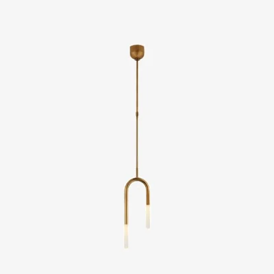 Andrew Martin Rousseau Pendant Brass, Pendant Light, Antique-Burnished Brass/Crystal - Andrew Martin