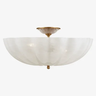 Andrew Martin Rosehill Flush Brass, Ceiling Light, Hand-Rubbed Antique Brass - Andrew Martin