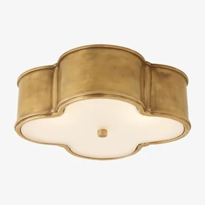 Andrew Martin Basil Flush Brass, Ceiling Light, Large, Natural Brass - Andrew Martin