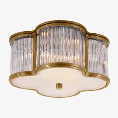 Andrew Martin Basil Ceiling Light Large Brass, Ceiling Light, Large, Natural Brass & Glass - Andrew Martin