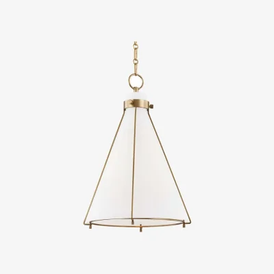 Andrew Martin Eldridge Cone Pendant Light, Brass/White - Andrew Martin