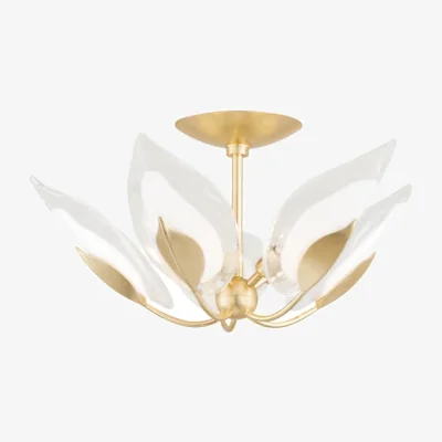 Andrew Martin Blossom Pendant, Flush Mount, Gold - Andrew Martin