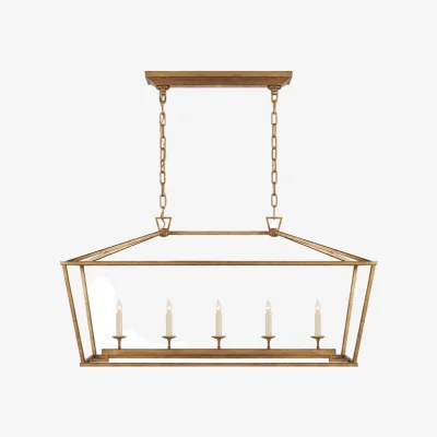 Andrew Martin Darlana Medium Iron, Linear Pendant Light, Medium, Gilded Iron - Andrew Martin