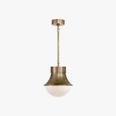 Andrew Martin Precision Pendant Brass, Pendant Light, Small, Antique-Burnished Brass - Andrew Martin