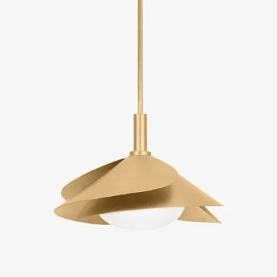 Andrew Martin Brookhaven Pendant Light, Light, Medium, Brass - Andrew Martin
