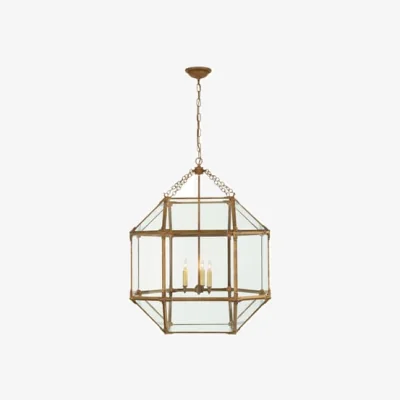 Andrew Martin Morris Pendant Iron, Pendant Light, Large, Gilded Iron - Andrew Martin