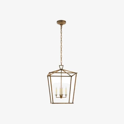 Andrew Martin Darlana Pendant Gilded Iron, Lantern, Medium - Andrew Martin