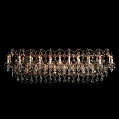 Barker and Stonehouse Timothy Oulton Crystal Rectangle Large Chandelier, Antique Rust