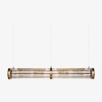 Barker and Stonehouse Timothy Oulton Newton Rect Pendant 150x21cm Light, Gold | Barker & Stonehouse