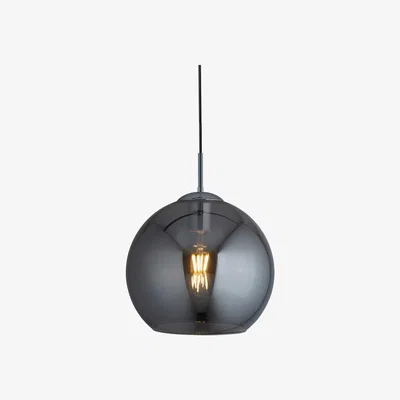 Barker and Stonehouse Smoked Glass Drop Pendant Light, Grey | Barker & Stonehouse