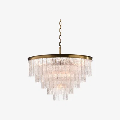 Barker and Stonehouse Timothy Oulton Bark 5 Ring Pendant Light, Gold Glass | Barker & Stonehouse