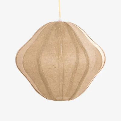 Barker and Stonehouse Large Shaped Jute Pendant Light, Neutral Fabric | Barker & Stonehouse