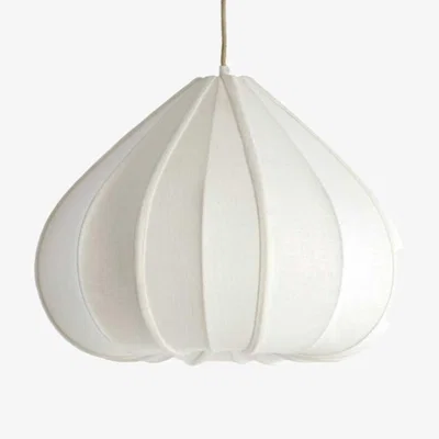 Barker and Stonehouse Large White Curved Fabric Pendant Light, Neutral | Barker & Stonehouse