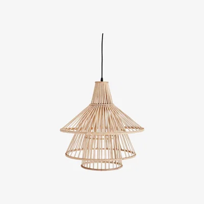 Barker and Stonehouse Natural Tiered Bamboo Pendant Light, Neutral | Barker & Stonehouse