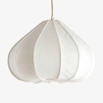 Barker and Stonehouse White Curved Fabric Pendant Light, Neutral | Barker & Stonehouse