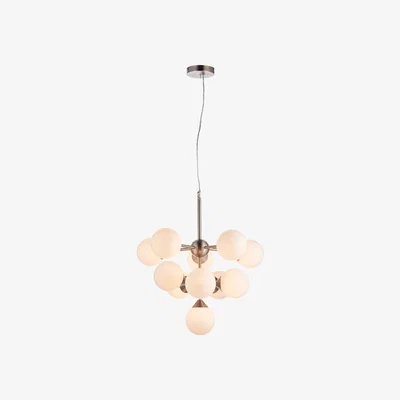 Barker and Stonehouse Globe Bulb Nickel Pendant Light, Silver Glass | Barker & Stonehouse