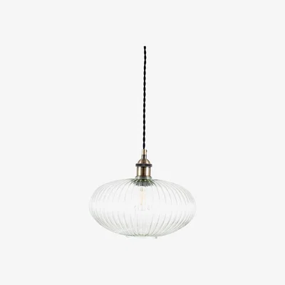 Barker and Stonehouse Glass Oval Pendant Light, White | Barker & Stonehouse