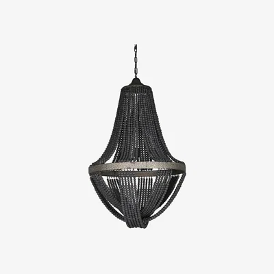 Barker and Stonehouse Black Wooden Bead Chandelier | Barker & Stonehouse