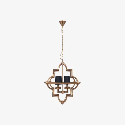 Barker and Stonehouse Antique Brass Four Shade Pendant Light, Gold Metal | Barker & Stonehouse