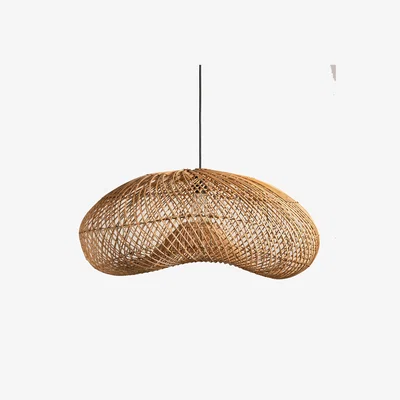 Barker and Stonehouse Wave Rattan Pendant Light, Neutral | Barker & Stonehouse