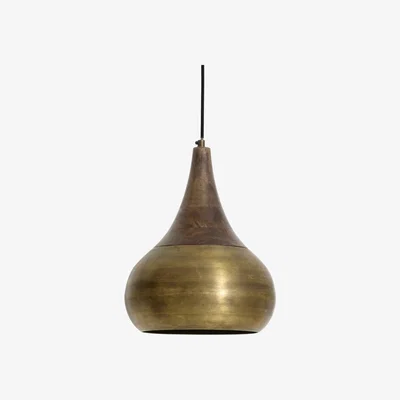 Barker and Stonehouse Small Bronze Pendant, Wooden Top