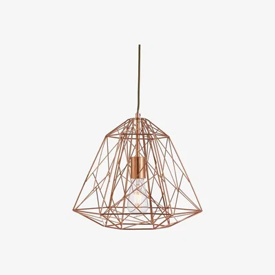 Barker and Stonehouse Geometric Copper Cage Pendant Light Metal | Barker & Stonehouse
