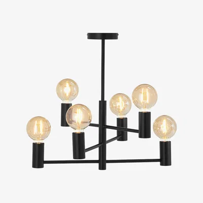 Barker and Stonehouse Black 6 Bulb Pendant