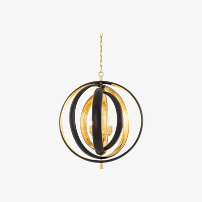 Barker and Stonehouse Eichholtz Riley Chandelier Gunmetal Finish Polished Brass, Gold | Barker & Stonehouse