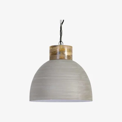 Barker and Stonehouse Grey & Wood Dome Pendant Light | Barker & Stonehouse