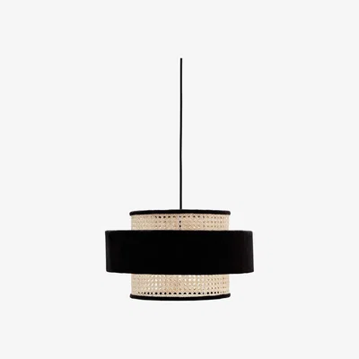 Barker and Stonehouse Woven & Velvet Pendant Light, Black | Barker & Stonehouse
