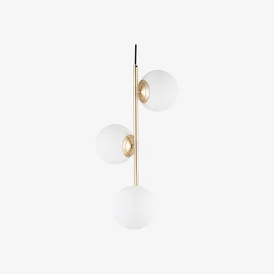 Barker and Stonehouse White Orb Pendant Light, Gold Metal | Barker & Stonehouse