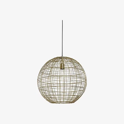 Barker and Stonehouse Gold Round Metal Wire Pendant Light | Barker & Stonehouse