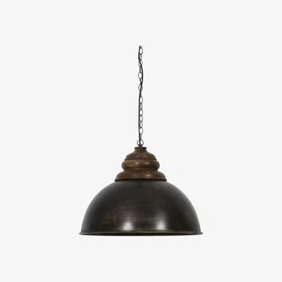 Barker and Stonehouse Black Zinc and Wood Hanging Lamp