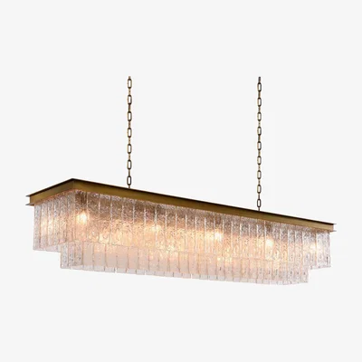 Barker and Stonehouse Timothy Oulton Bark Rectangular Pendant Light, Gold | Barker & Stonehouse