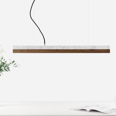 Bombinate.com Carrara Marble & Nut Wood Pendant Light