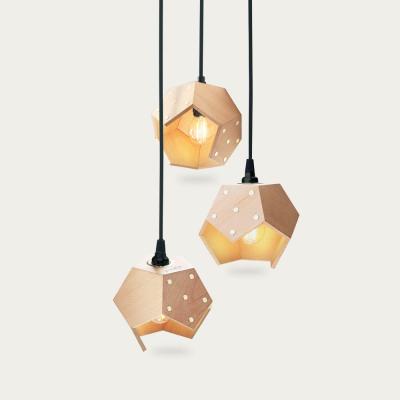 Bombinate.com Beach Wood Basic Twelve Trio Wood Pendant Lamp