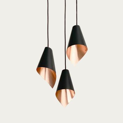 Bombinate.com Arc' Triple Pendant Light Cluster - Brushed Copper & Matte Black
