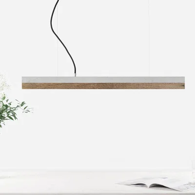 Bombinate.com Graphite Grey Concrete & Old Wood Pendant Light